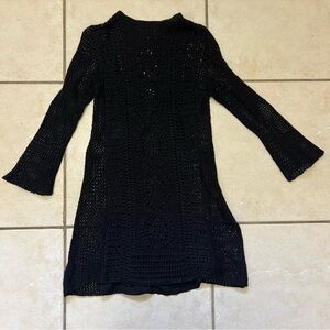 Free People Waffle Knit Hi Low Long Sleeve Shirt Dark Fairy Goth